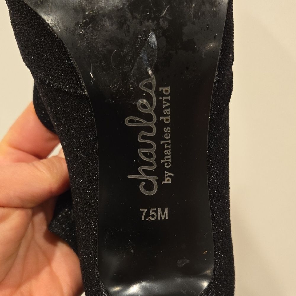 Charles by Charles David Glitter Black Ankle Booties - Picture 6 of 6